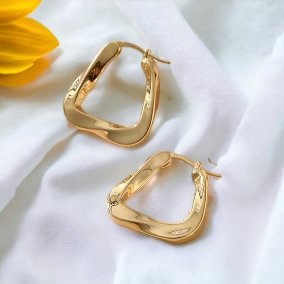 Gold Hoop Earrings - Picture 8 of 10